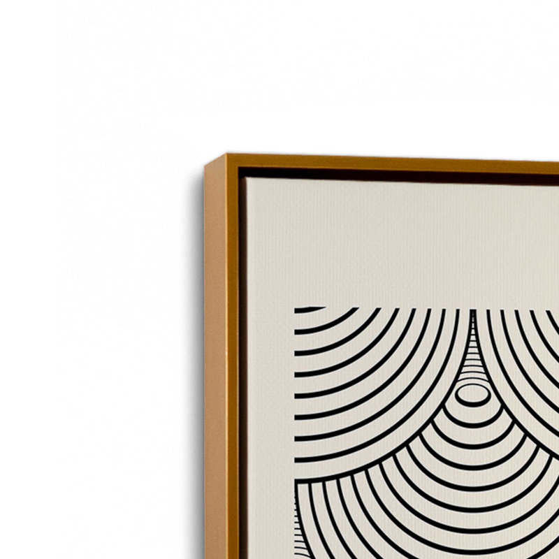 Echoing Bauhaus Arches Canvas Print, 18.75" H x 12.75" W x 1.75" D, Polished Gold Floater Framed