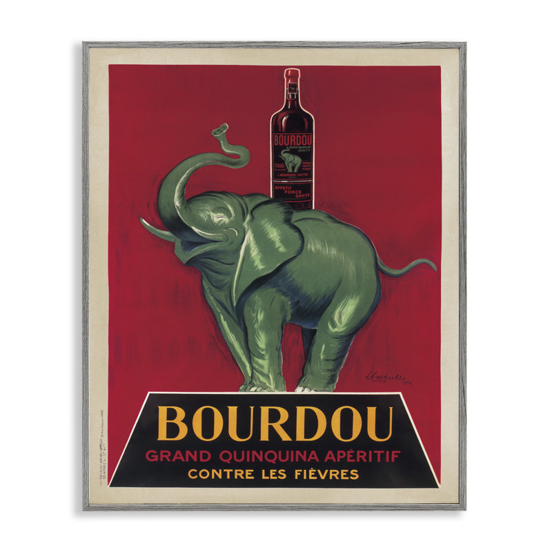 «Bourdou Vintage Elephant Publicité» par Leonetto Cappiello, reproduction d'art graphique, Estampe numérique Farmhouse