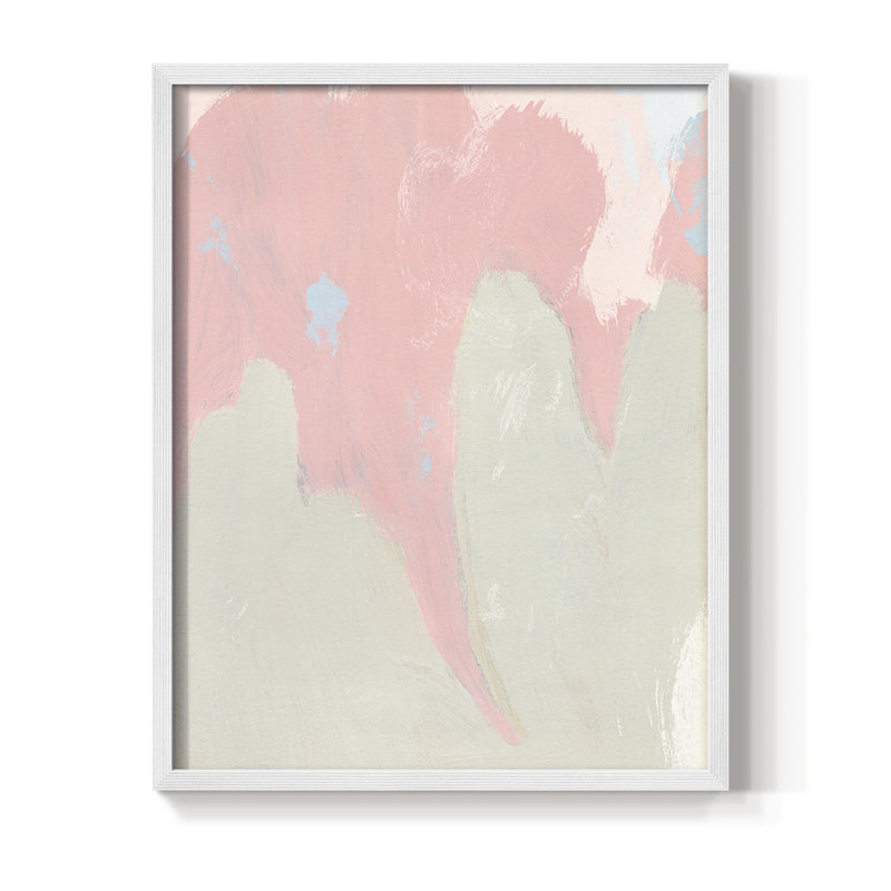 «Blush Abstract IV», reproduction encadrée - bois massif, Blanc, H 28 po x l 22 po