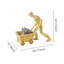 Sculpture de bureau or minière avec cristal de pyrite brute - statue de collection unique pour le bureau à domicile, la bibliothèque et le manteau de cheminée | Idée cadeau unique