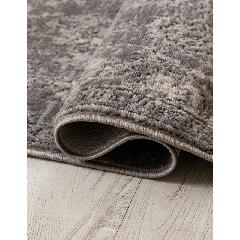 Hidekazu Floral Gray Area Rug, Runner 2' x 5'1"