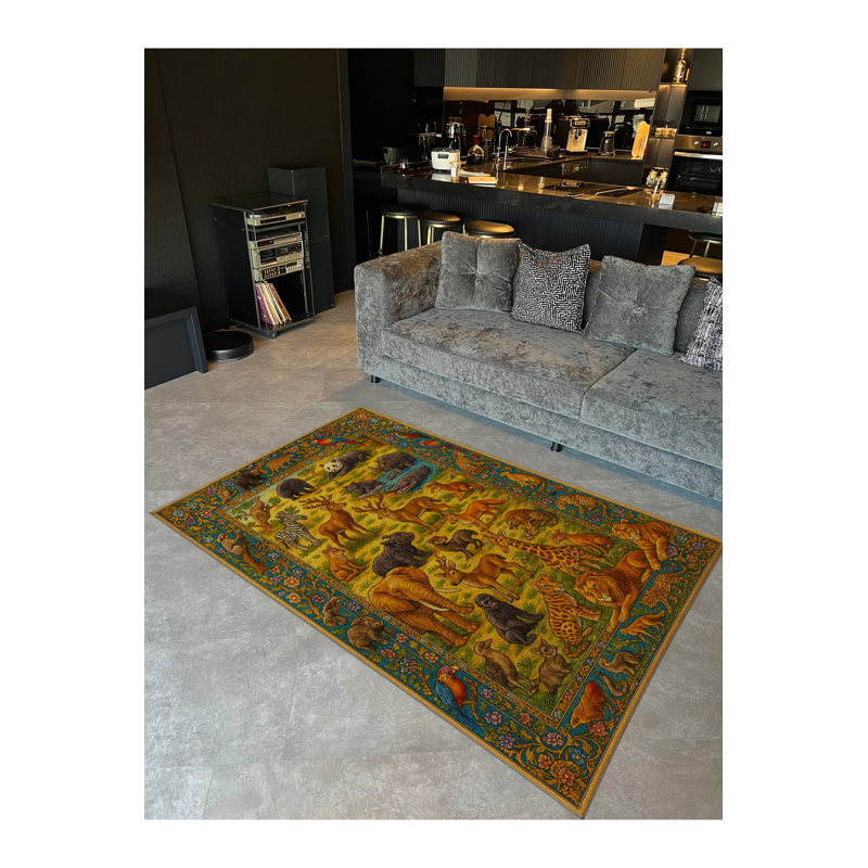 Tapis gris tissé Mosso, 3'11" x 5'11"
