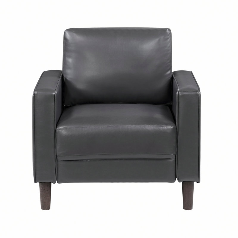 Chaise rembourrée avec cadre en bois de salon, Gris foncé