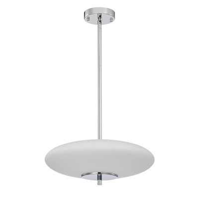 Caio Matte Black Pendant Light With Oval Disc Frosted Glass Shade