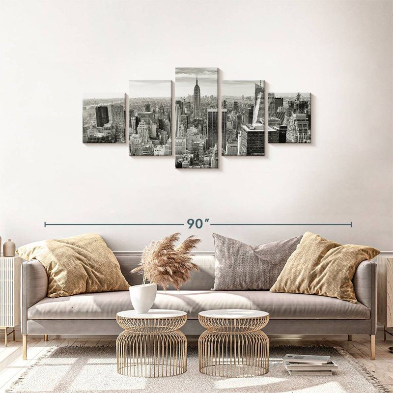 Massive Manhattan Skyline 5 pièces, H 68 po x l 30 po x P 1,25 po