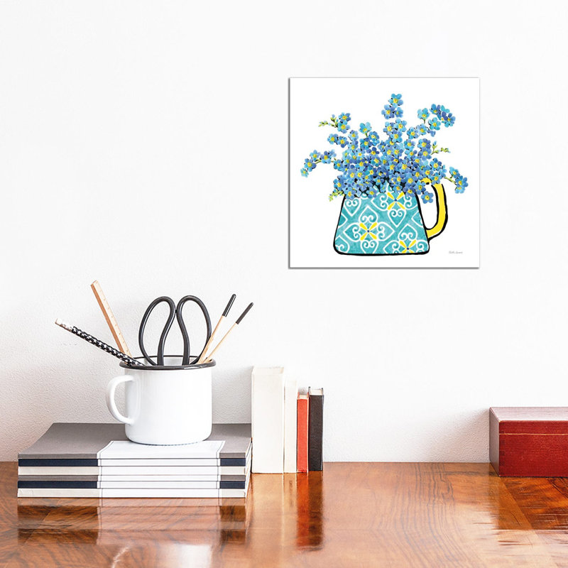 Floral Teacups IV by Beth Grove - Wrapped Canvas Painting, 30.48 cm H x 30.48 cm W