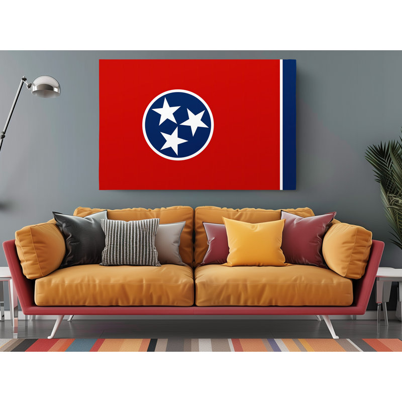 Drapeau du Tennessee State, drapeaux des États-Unis - Photographie sur toile tendue, L 24 po x H 16 po