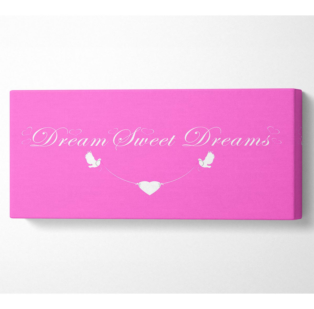 Kinderzimmer Zitat Dream Sweet Dreams Vivid Pink - Druck