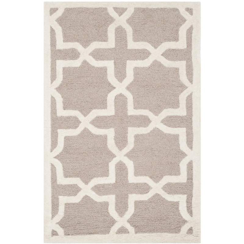 Igna Hand Tufted Wool Geometric Rug, Rectangle 2'6" x 4'