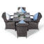 Karas 4 - Person Patio Dining Set Umbrella Hole Included Square Table with Cushions Included-39926015