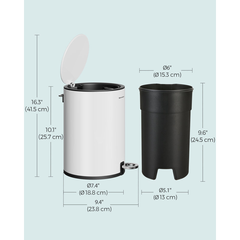 Rasto Step On Kitchen Trash Can - 3L, White