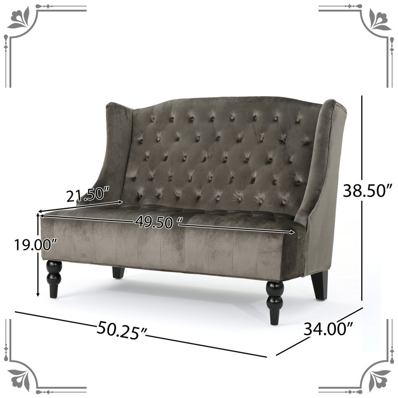 34.55 " Velvet Loveseat