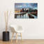 Manhattan Waterfront Colorful Dramatic Serene City Landscape Wall Art Print 1 Piece Wrapped Canvas Wall Art-1783326454
