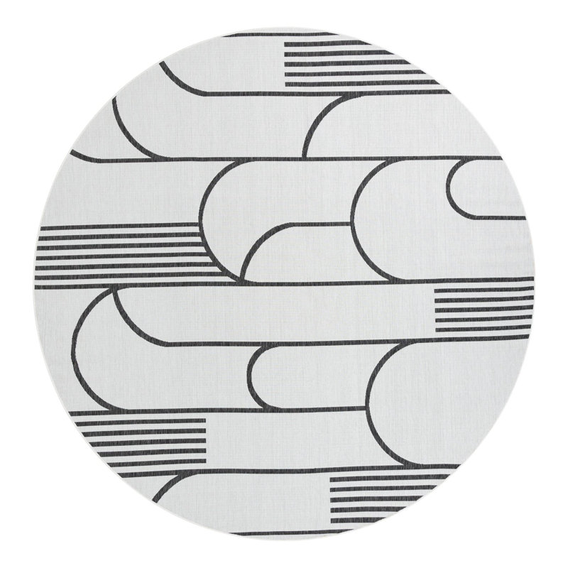 Tapis intérieur / extérieur d'extérieur moderne, Rond 12 pi