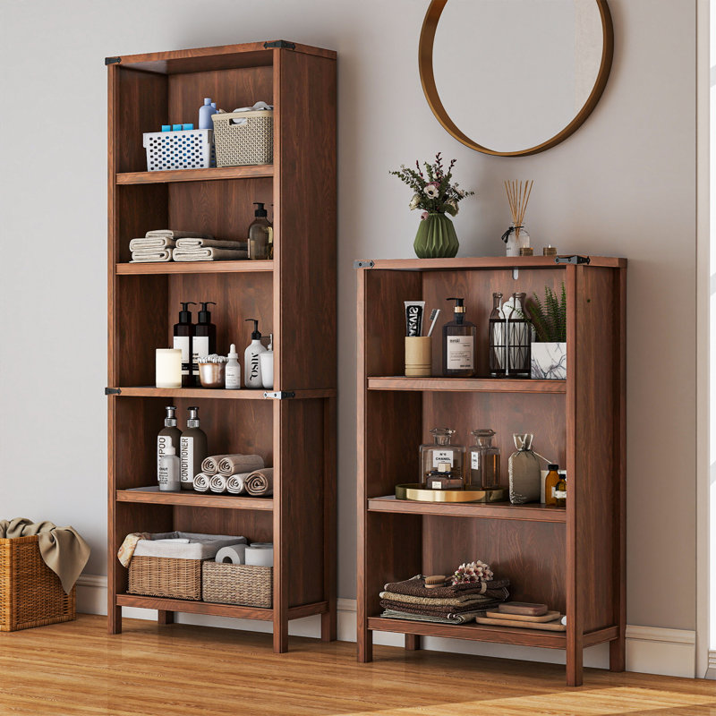 Ensemble de bureau 2 pièces, 43 po de hauteur et 71 po de hauteur, Brun