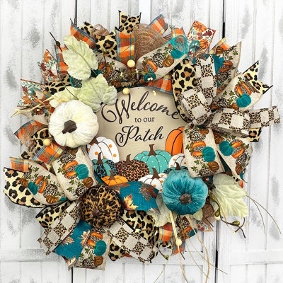 Faux Pumpkin & Gourds 18'' Wreath