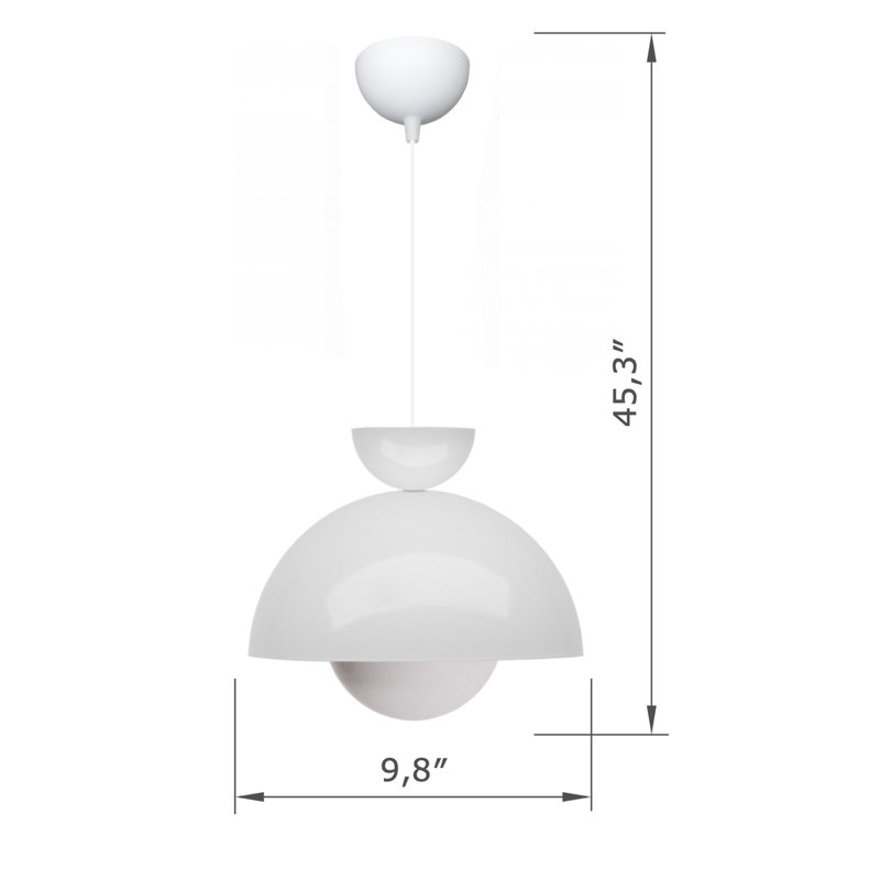 Adjustable Height Metal Body Pendant Lighting with Glass Globe Shade