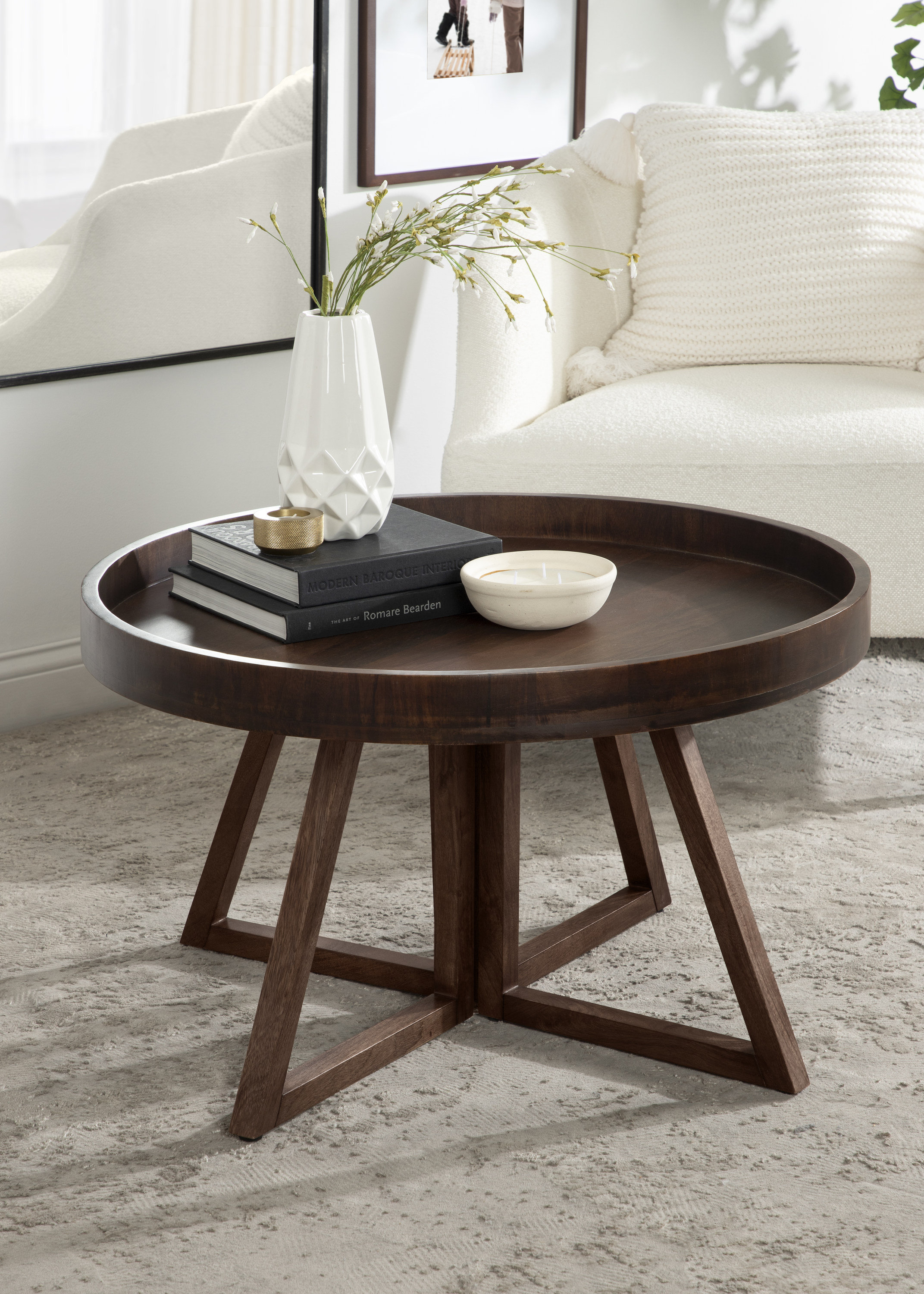 Gracie Oaks Dawndee Round Wood Coffee Table 30" Diameter & Reviews ...