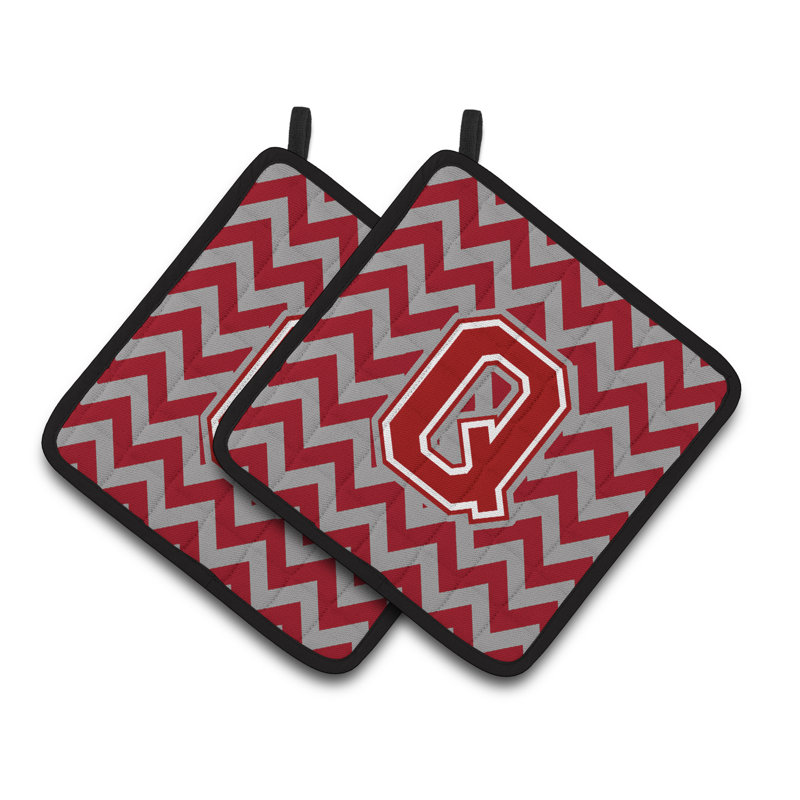 Poignée à chevrons, Q, Rouge foncé / blanc