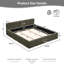Lit plateforme très grand Cocoon avec tête de lit et pied de lit en lin épais, conception de blocs de sol rembourrés, support en bois massif, aucun sommier requis, capacité de 800 lb-1122034133-1275352953