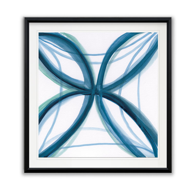 « bold blue i », impression sur toile, H 17,5 po x l 17,5 po x P 1,5 po, Cadre plastique noir