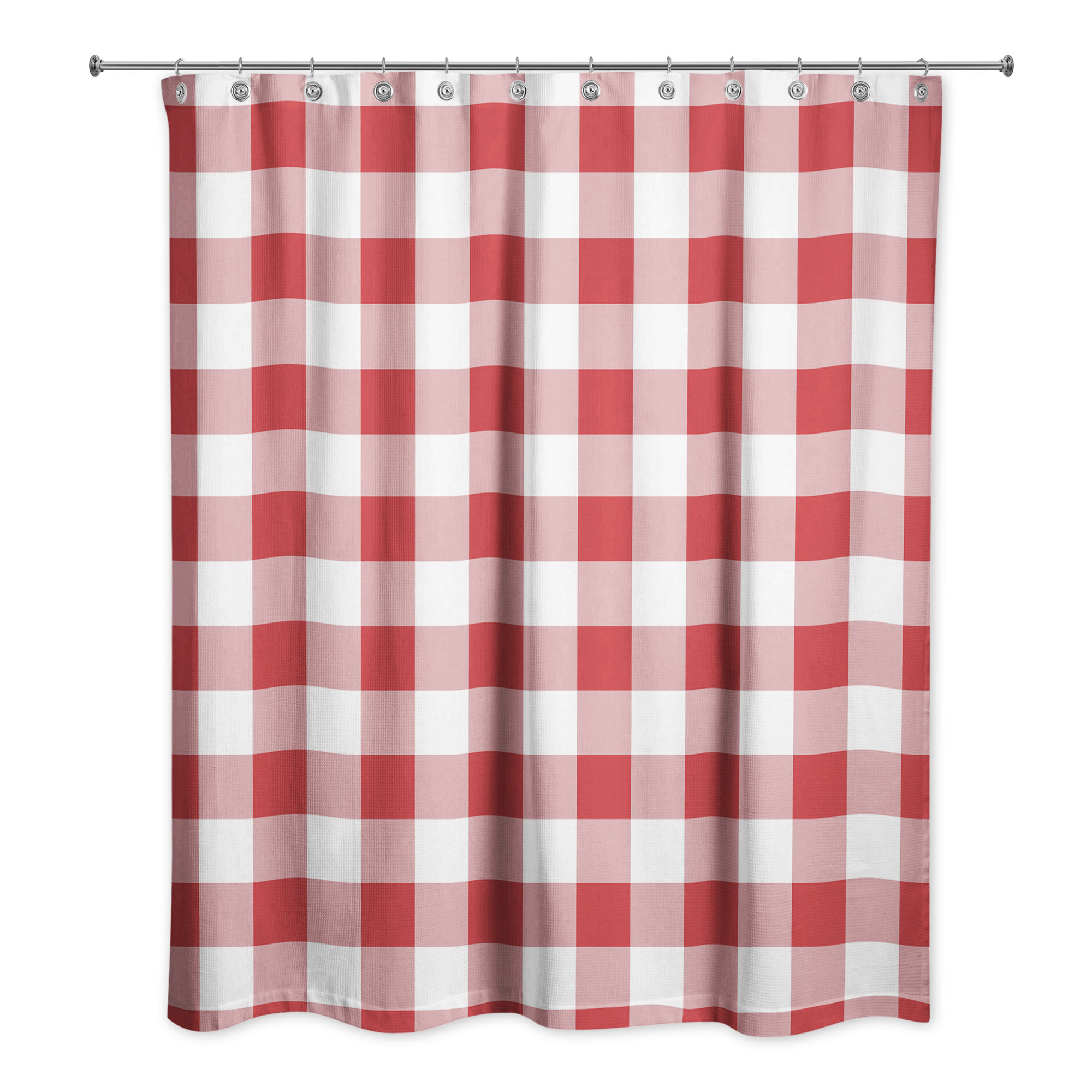 Hanka Polyester Shower Curtain, Red