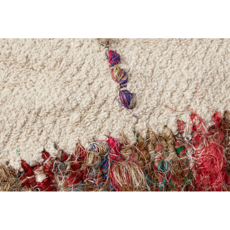 Ivory and Multicolor Handwoven Lumbar Pillow Cover 16" x 26"
