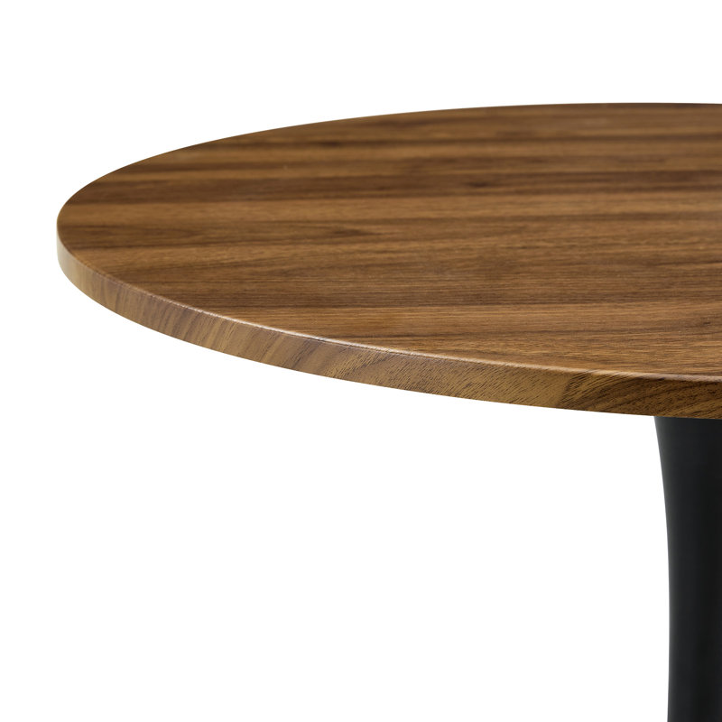 Table de salle à manger ronde, 28.3" H x 31.5" W x 31.5" D, Noyer, noir