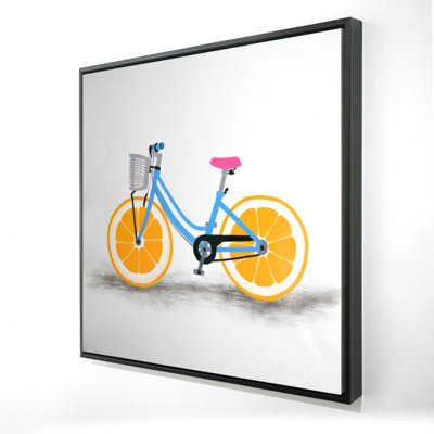 Orange Wheel Bike Print On Canvas