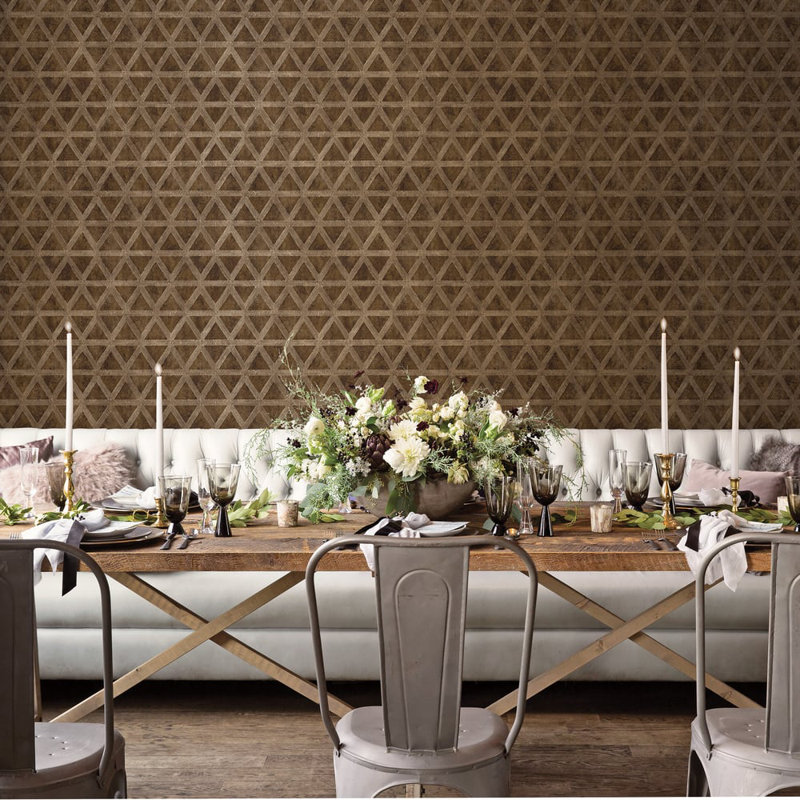 Utopia Collection Tri Prism Effect Wallpaper Roll, Bronze