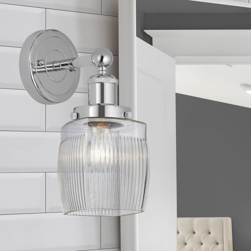 Keenan Armed Sconce, Polished Chrome
