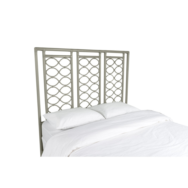 Infinity Wicker/Rattan Open-Frame Headboard, Queen, Light Blue