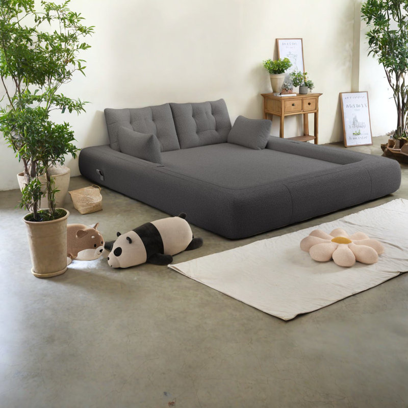 Compression Multifunctional Sofas, Teddy Fabric Modern Home Sleeper