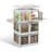 3Pcs Foldable Storage Bins with Lid 4 Doors Collapsible Stackable Closet Organizer Containers with Lock 4Pcs Wheels-267143927-267143921