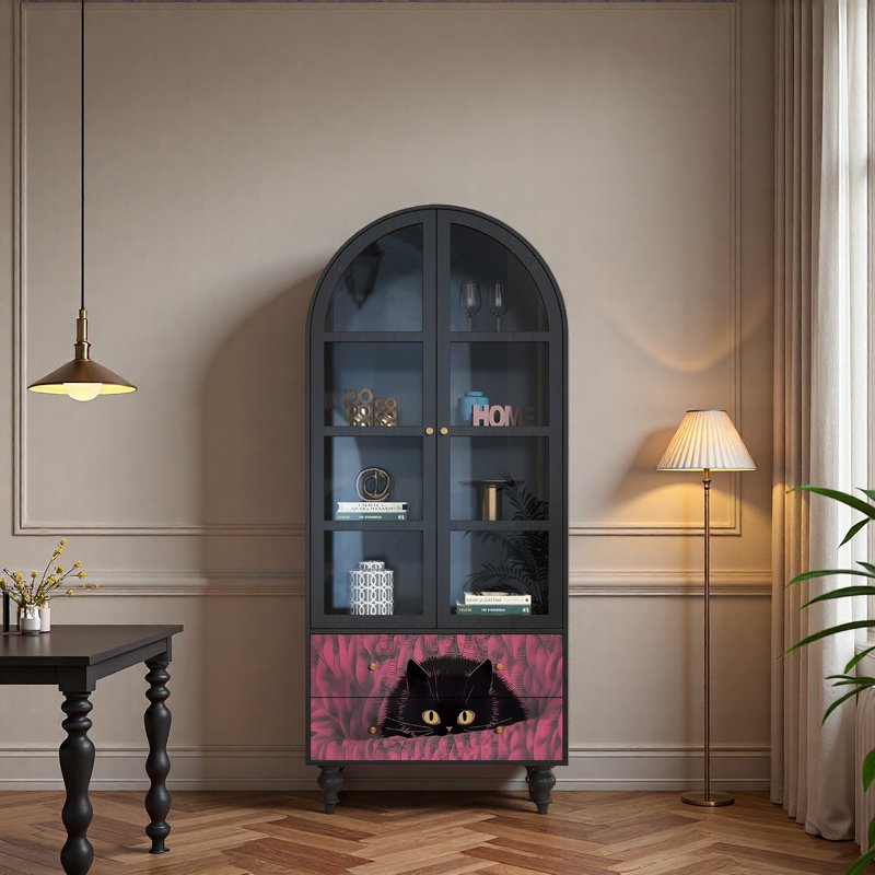 Vitrine en bois massif Vintage