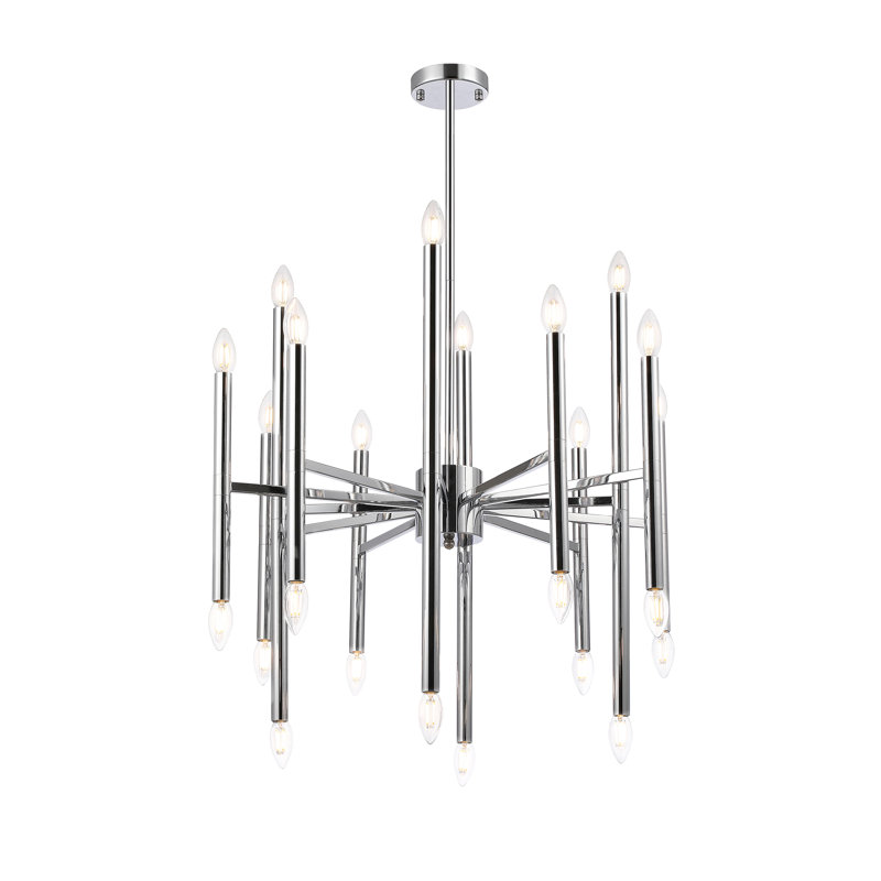 Lustre spoutnik 24 lumières avec finition chromée