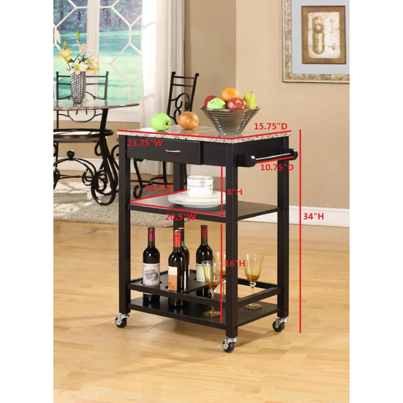 Merola Wood Bar Cart