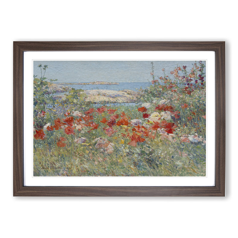 Celia Thaxters Garden by Childe Hassam - Framed Print, 36cm H x 48cm W x 2cm D, Walnut Framed