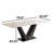 71'' Luxury Rectangular Dining Table - Faux Marble Top with Black V-Shaped Carbon Steel Base, Contemporary Kitchen Table for Dining Room-1802499358-1785598731