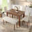 6-Piece Modern Dining Set, Rectangle Kitchen Table With 4 Upholstered Chairs & Bench