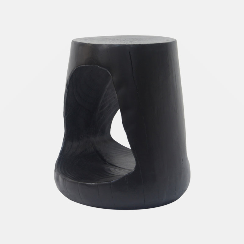 Eulla MGO Hollow Side Table，Wood-like texture, Black
