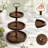 Wooden Tiered Tray 3-tier Decorative Stand Farmhouse Serving Round Cupcake Display With Metal Handle Brown Fruits For Home Party Decorations-129030264