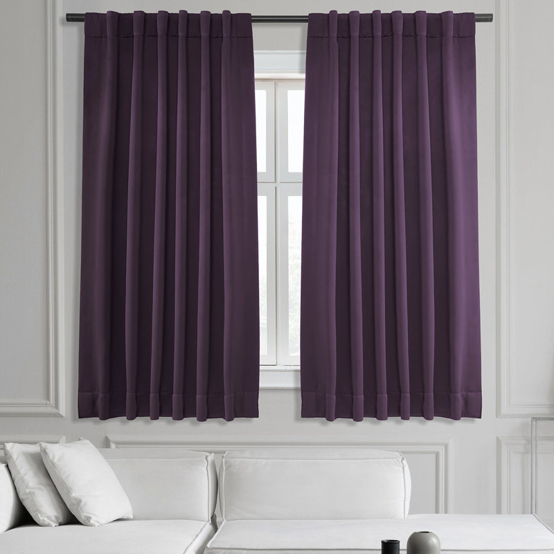 Reicherter Room Darkening Curtains for Bedroom, Living Room Curtains for Large Window Single Panel Drapes, Aubergine