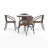 Amlie 28.75" W Round Glass 4-Person Dining Set with Stackable Chairs-743294981