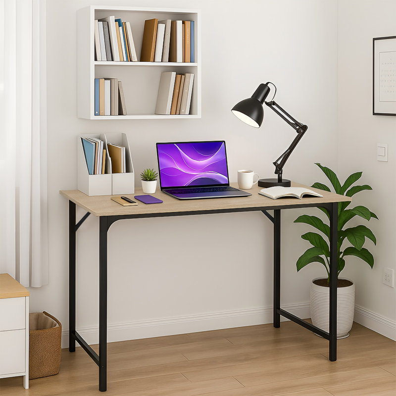 Bureau à domicile Bureau de jeu Modren, H 30 po x l 39 po x P 20 po, Naturel/noir