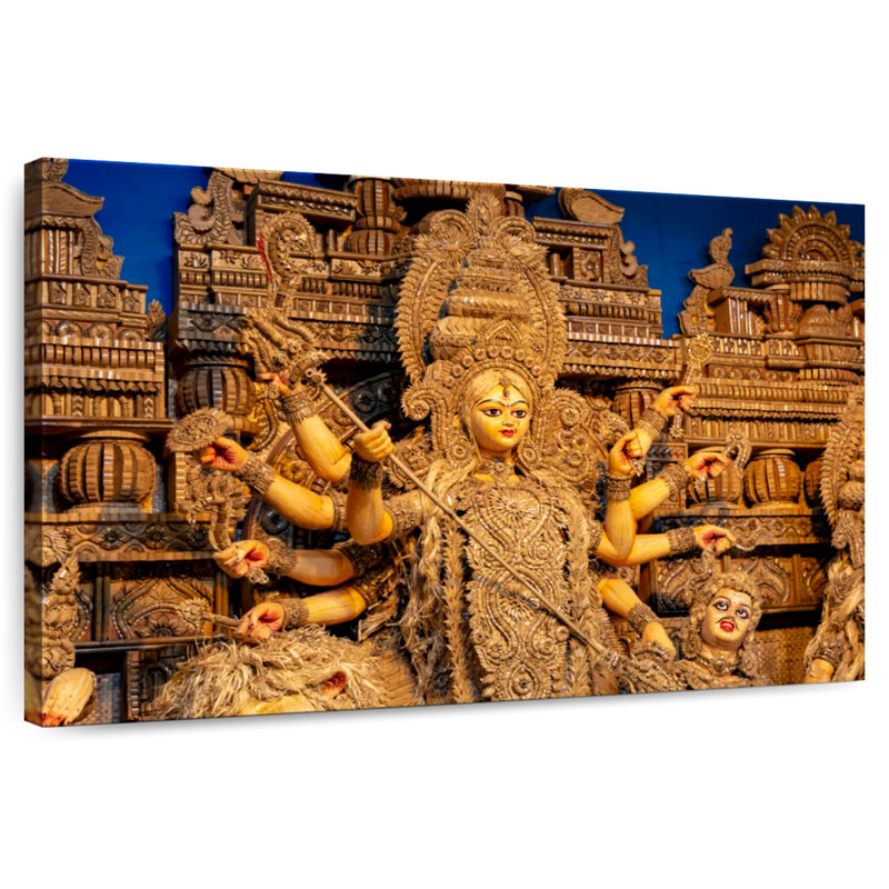 Adella Goddess Durga Sculpture, 20" H x 30" W