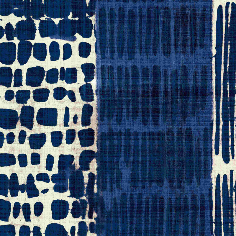 Indigo Batik I, 12" H x 12" W  , No, Wrapped Canvas