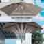 Parasol d'extérieur avec 6 nervures pour patio, gris foncé-1339959942