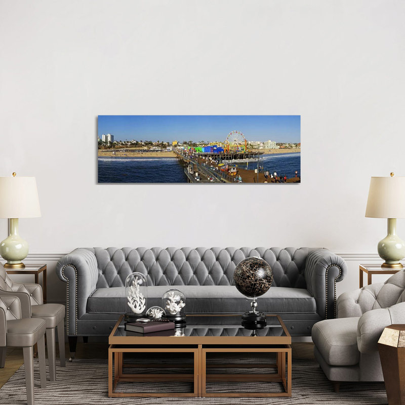 Amusement Park, Santa Monica Pier, Santa Monica, Los Angeles County, California, USA - Wrapped Canvas Panoramic Print