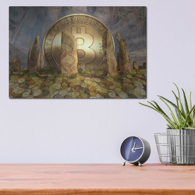 Luxe métal Art «Bitcoin New Age Three» par Steve Hu «Bitcoin New Age Three» par Steve Hunziker OOB
